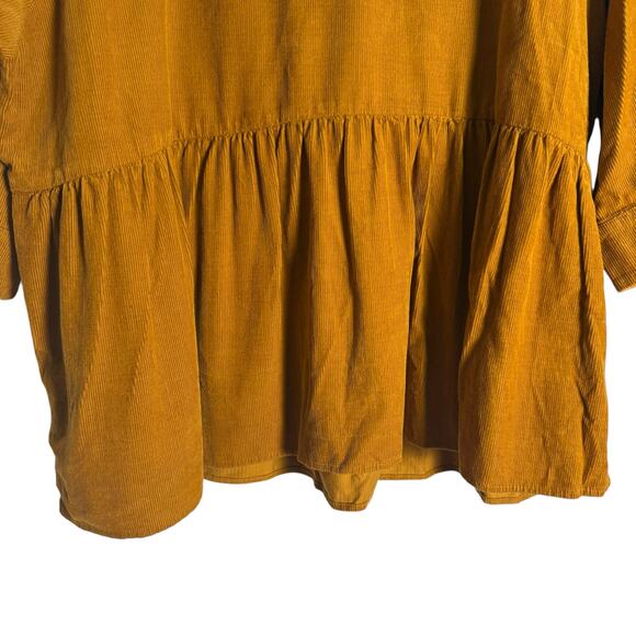Maeve Anthropologie Maria Corduroy Babydoll Button Back Blouse Size Medium - Picture 7 of 10